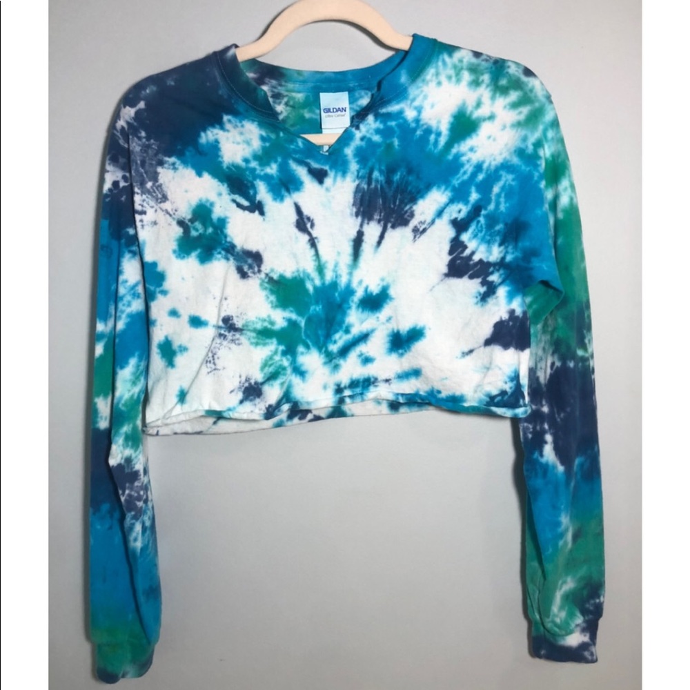 Tie Dye Long Sleeved Cropped Shirt